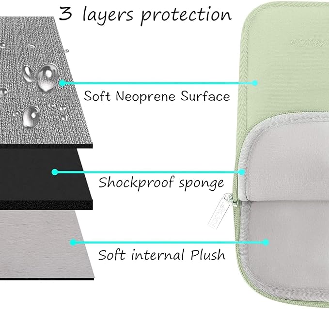 MOSISO Laptop Case 16 inch, 15-15.6 inch Laptop Sleeve Bag Compatible with MacBook Pro 16 inch, HP, Acer, Dell, Lenovo, ASUS Notebook, Neoprene Computer Sleeve Bag with Small Case, Sage Green