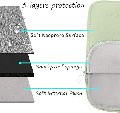 MOSISO Laptop Case 13.3 inch, 13-13.3 inch Laptop Sleeve Bag Compatible with MacBook Air/Pro 13 / Pro 14, HP Dell ASUS Lenovo Notebook, Neoprene Computer Sleeve Bag with Small Case, Sage Green