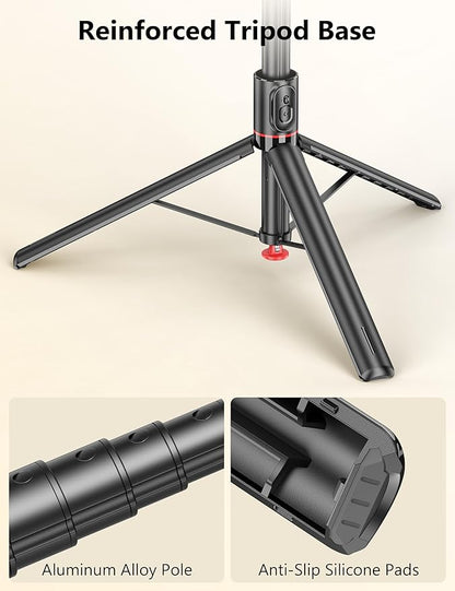 68" Automatic Tripod, Auto-Open Phone Tripod Stand with Magnetic Remote, All-in-1 Extendable Selfie Stick Travel Tripods for Cell Phone 360° Rotate Stable iPhone Selfie Stick for Video Recording