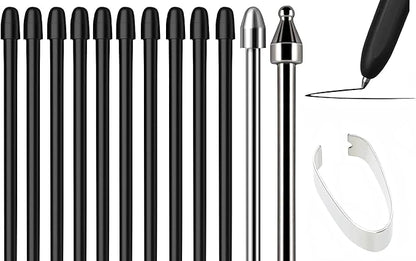 Soft Metal Nibs Tips Replacement For Samsung Galaxy Tab S10 Ultra Spen S9 S8 S7 S10+ S9+ S8+ Tab S9 Ultra S6 Lite S24 S23 S22 Ultra Note 9 Note 8 S Pen King Write + Tool, 10Pcs Standard + 2 Pcs Metal