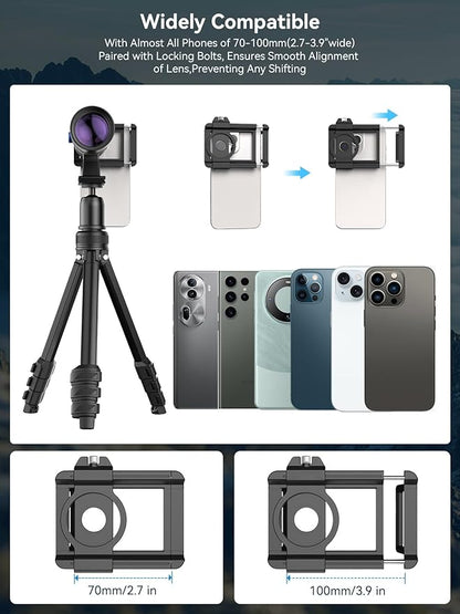MIAO LAB 20-60X Zoom Telephoto Lens, High Power Telephoto Mobile Cell Phone Lens with Tripod & Universal Phone Clip, for iPhone 16/15/14/13 Series, Samsung, Android Phone and Most Smartphone