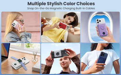 Portable Charger 5000mAh for iPhone, Power Bank with LCD Display PD Fast Charging Battery Pack for iPhone 16/15/14/13/12