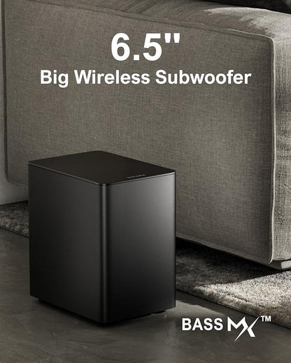 ULTIMEA 7.1CH Surround Sound System for TV, Soundbar with Dolby Atmos, 6.5" Wireless Subwoofer, APP Control, 4 Wired Surround Speakers, Peak Power 460W Soundbar for TV, Poseidon D80 (New 2025 Model)