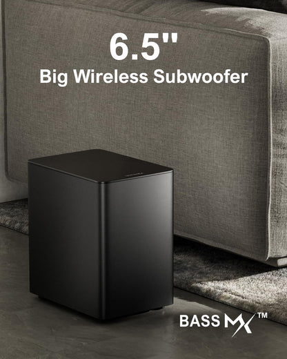 ULTIMEA 7.1CH Surround Sound System for TV, Soundbar with Dolby Atmos, 6.5" Wireless Subwoofer, APP Control, 4 Wired Surround Speakers, Peak Power 460W Soundbar for TV, Poseidon D80 (New 2026 Model)