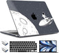 TWOLSKOO Compatible with M4 MacBook Air 13.6 inch Case 2025-2022 Release M4 A3240 M3 A3113 M2 A2681, Plastic Hard Shell & Keyboard Cover & Type C Adapter & Screen Protector, Flying Astronauts