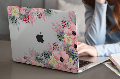Laptop Case for MacBook Air 13 2020 2019 2018 with Touch ID & Retina Display Floral Series Hard Shell with Keyboard Cover Screen Protector for New Mac Air 13.3 inch A2337 A2179 A1932, Beautiful Floral