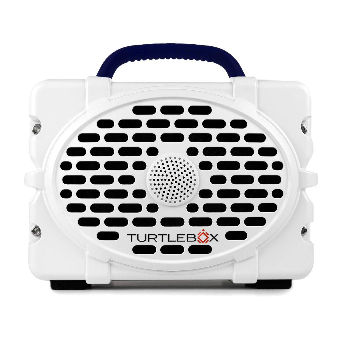 Turtlebox Original Gen 3 Outdoor Bluetooth Speaker, White/Royal Blue