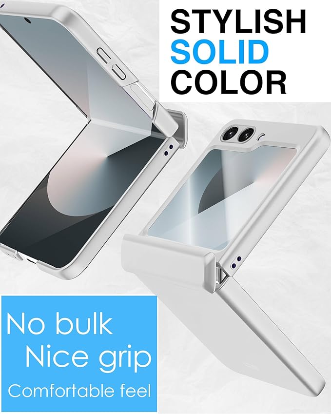 STORMTAL for Samsung Galaxy Z Flip 6 Case/Z Flip 7 FE Case, Hinge Protection, Built-in Screen Protector, Wireless Charging, Slim Rugged Phone Protective Case for Galaxy Z Flip 6 Silver