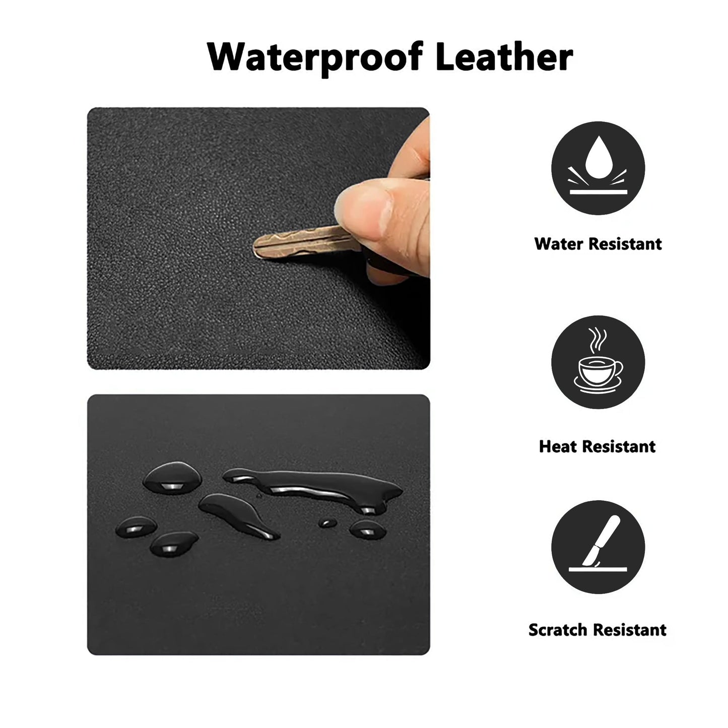 PU Leather Desk Pad Protector Gaming Mouse Pad Non Slip Desk Mat for Keyboard and Mouse Waterproof Desk Writing Pad for Office and Home Desk Accessories(Black, 47.2 * 17.7)