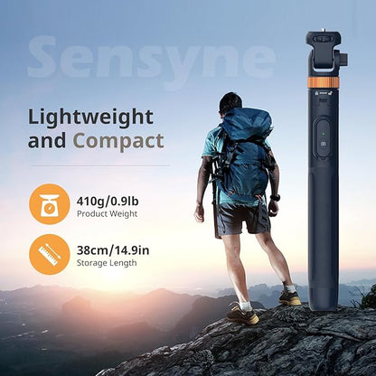 Sensyne 72" Phone Tripod, Extendable Selfie Stick with Detachable Phone Holder Compatible with All Cell Phones/Camera Blue