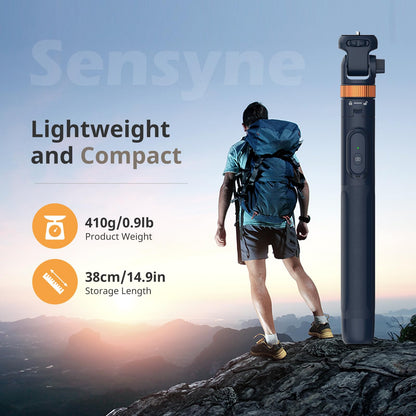 Sensyne 72" Phone Tripod, Extendable Selfie Stick with Detachable Phone Holder Compatible with All Cell Phones/Camera Blue