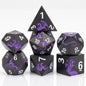 HNCCESG Metal Dice Set,7-Piece Dragon Dice for DND and RPGs,Silver Purple