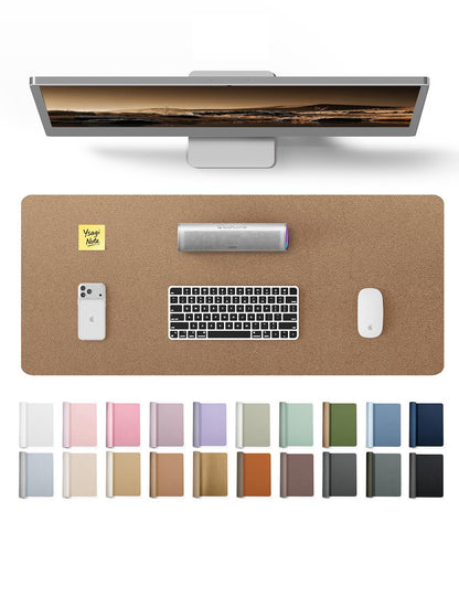 YSAGi Large Extended PU Leather Desk Pad Protector – Non-Slip Waterproof Desk Mat for Office & Home, Easy Clean Mouse Pad & Laptop Writing Blotter 35.4"x17" Black — 23.6" x 13.8"