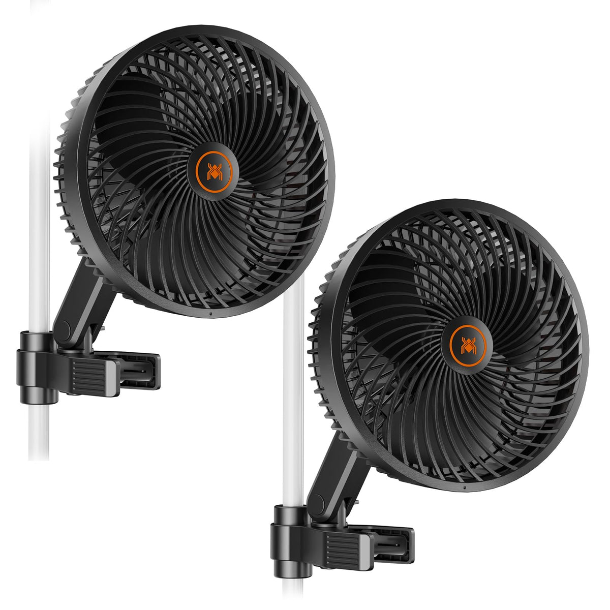 Spider Farmer 6" Grow Tent Clip Fan, EC Motor, 10-Level Oscillation, 2-Pack