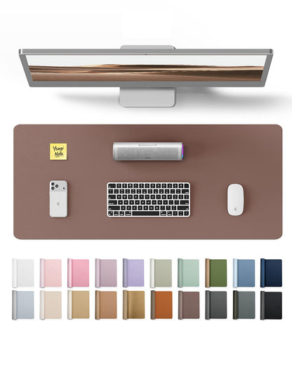 YSAGi Large Extended PU Leather Desk Pad Protector – Non-Slip Waterproof Desk Mat for Office & Home, Easy Clean Mouse Pad & Laptop Writing Blotter 35.4"x17" Black — 23.6" x 13.8"