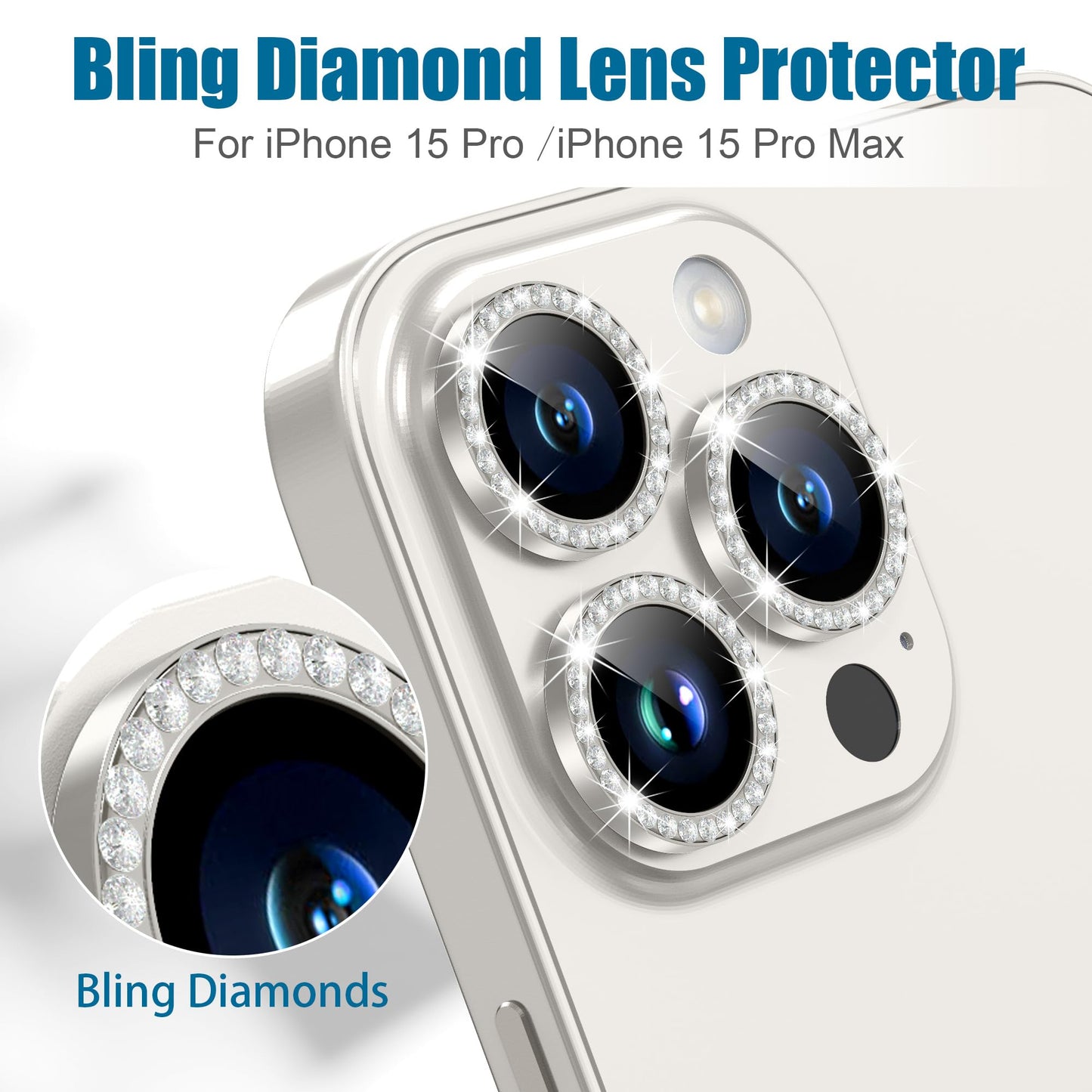 AGVEE 3+3 6 Pack for iPhone 15 Pro & Max Camera Lens Protector Cover