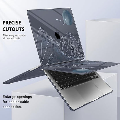Case for MacBook Pro 13 inch with/Without Touch Bar (2016-2022, M2 A2338 M1 A2289 A2251 A2159 A1989 A1706 A1708), Hard Shell + Keyboard Cover + Dust Plug Abstract Mountain