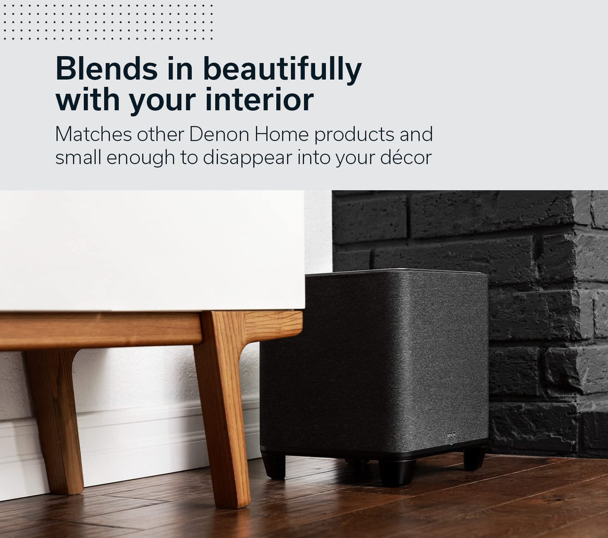 Denon Home Subwoofer, 8" Bass-Reflex Woofer for Home Theater, Black