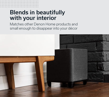 Denon Home Subwoofer, 8" Bass-Reflex Woofer for Home Theater, Black