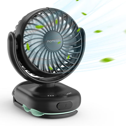Momcozy Portable Stroller Fan with Clip, 4-Speed Mini Cooling Fan, 0.26 Lb