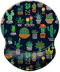 ITNRSIIET Ergonomic Mouse Pad with Gel Wrist Support Small Wrist Rest Smooth Surface Non-Slip PU Base Comfortable Office Supplies Pain Relief, 8.7 x 7.2 inches, Cute Cactus with Black Design