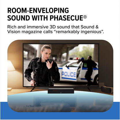 ZVOX Dialogue Clarifying Sound Bar - Patented Hearing Technology, AccuVoice TV Sound Bar with 12 Levels of Voice Boost, 17" Home Theater TV Speakers, Ideal for Smart TVs - AV157 Black