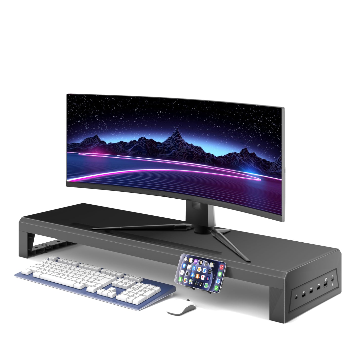 GECKOSTROLL Computer monitor stand (USB Hub Fast Charging Version, 700mm)