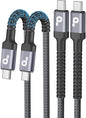 USBC Cable 6FT, 2 Pack USB-C to USB-C Cables, Type C Fast Charging Nylon Braided USBC Charger Cable Compatible with iPhone 16/15/Pro/Plus/Pro Max/Samsung Galaxy S23/LG/Switch