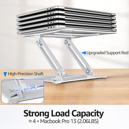 Urmust Adjustable Laptop Stand for Desk, 10-15.6“ Laptop Riser, Silver