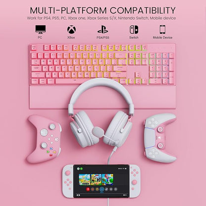 EKSA E900 Headset with Microphone for PC, PS4,PS5, Xbox - Detachable Noise Canceling Mic, 3D Surround Sound, Wired Headphone for Gaming, Computer, Laptop, 3.5MM Jack