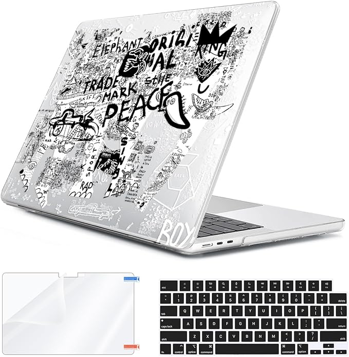 for 2025 2024 2023 2022 MacBook Air 13 inch Case M4 A3240 M3 A3113 M2 A2681 with Touch ID& 13.6" Liquid Retina Display, Plastic Hard Shell&Keyboard Cover&Screen Film&Webcam Cover, Elephant