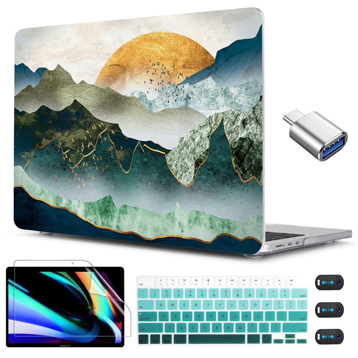 CISSOOK Compatible with MacBook Air 13.6 inch Case M2 M3 M4 M5 Ocean