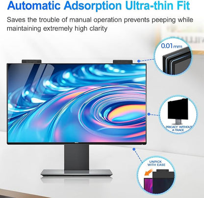 Magnetic 24 Inch Privacy Screen for Computer Monitor 16:9 Aspect Ratio, Hanging Removable Anti-Blue/Glare Protector Film, Anti Spy Desktop Security Private Filter 24in