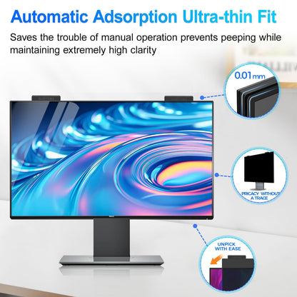 GUDTEKE Magnetic 27 Inch Privacy Screen for Computer Monitor 16:9 Aspect Ratio, Hanging Removable Anti-Blue/Glare Protector Film, Anti Spy Desktop Security Private Filter 27in