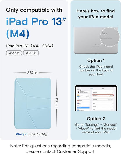 MOFT Dynamic Folio Case for iPad Pro 13 Inch (M4) 2024, Silm Magnetic Stand Case with 20+ Viewing Angles, Auto Wake/Sleep, Ultra Thin, Soothing Mist x Misty Cove