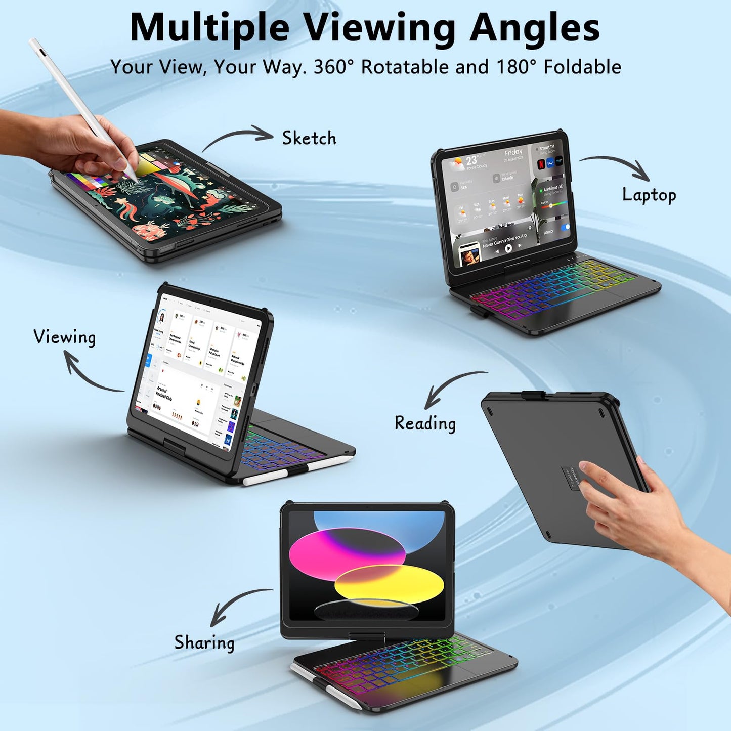 Touch Keyboard Case for iPad A16 11th Generation/10th Generation 10.9 inch