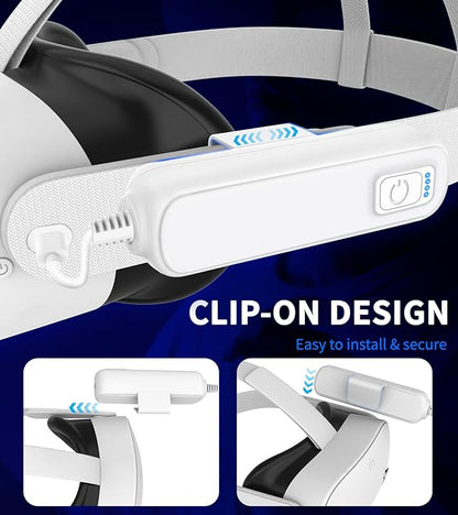 Battery Pack for Meta/Oculus Quest 3S/3/2,5000mAh Battery VR Charger, Extend 2-4 Hours Playtime, Lightweight Fast Charging VR Headset Safe Power Bank for Meta Quest 3S/3/2 Accessories