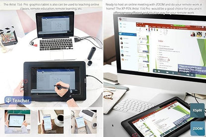 15.6" Drawing Tablet with Screen XPPen Artist 15.6 Pro Tilt Support Graphics Tablet Full-Laminated Red Dial (120% sRGB) Drawing Monitor Display 8192 Levels Pressure Sensitive & 8 Shortcut Keys