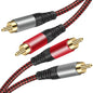 Tiierzon RCA Cable 6Ft,2Rca Male to 2-RCA Male Audio Stereo Subwoofer Cable [Hi-Fi Sound] Nylon-Braided Auxiliary Audio Cord for Home Theater, HDTV, Amplifiers, Hi-Fi Systems,Speakers and etc (6Ft)
