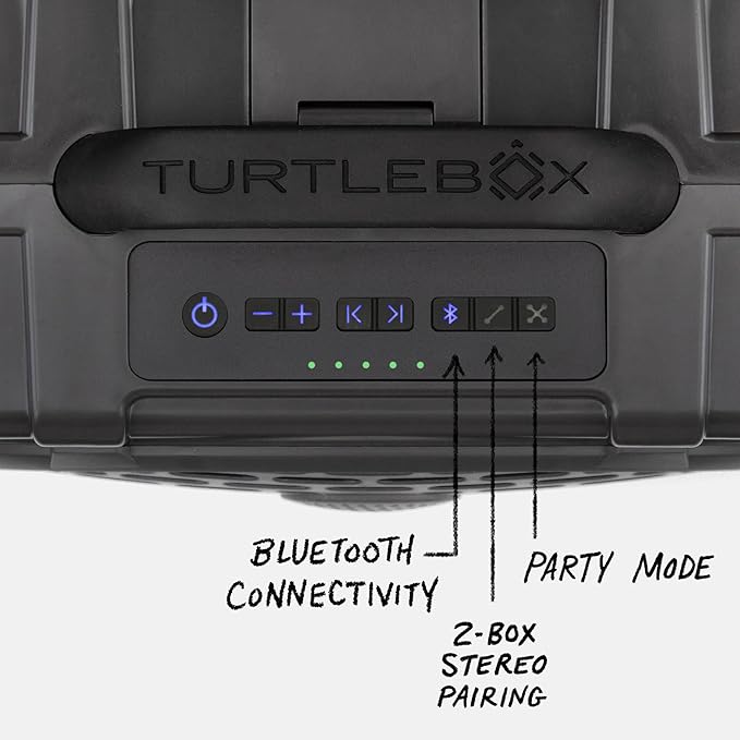 Turtlebox Original Gen 3: Portable Outdoor Bluetooth Speaker – Ultra-Loud (120dB), Waterproof (IP67), Rugged, Impact-Resistant, 3-Day Battery | Party Mode: Unlimited Pairing Stereo, Gray/Navy