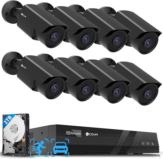 4COVR PoE Security Camera System, 8CH H.265 NVR with 2TB HDD, LY37EB5M0808