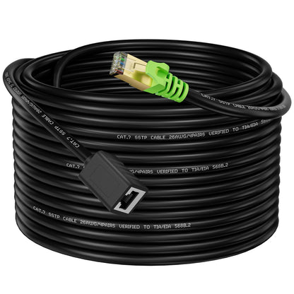 Weetcoocm Ethernet Extension Cable 3ft, Network Cat6a Extension Patch Cable RJ45 Cords Shielded Male to Female Connector (3FT)