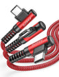 AINOPE USB C to USB Cable [3-Pack 3.3ft/6.6ft/10ft] 3.1A USB Fast Charge Right Angle, Resistant Nylon Braided USB C Charging Cable Compatible with Galaxy S21 S20 Plus, Note 20 10 9, Moto