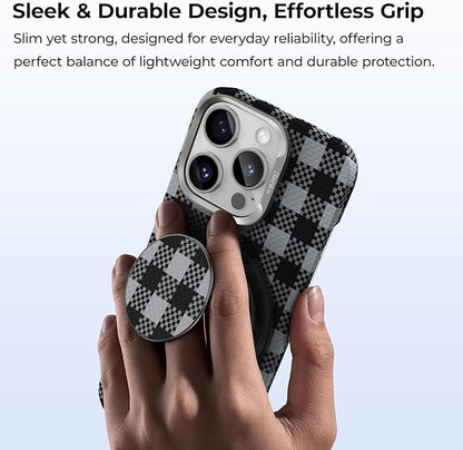 BENKS ArmorPop Magnetic Phone Grip & Stand for MagSafe, 360° Rotation Adjustable Phone Ring Holder for iPhone 17/16/15/14/13/12 Series, Durable Kevlar Design