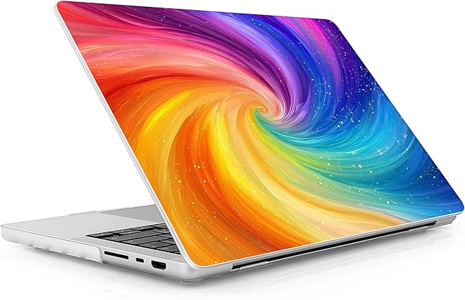Lepeoac Case for 2026-2021 MacBook Pro 16-inch M5, Swirling Rainbow