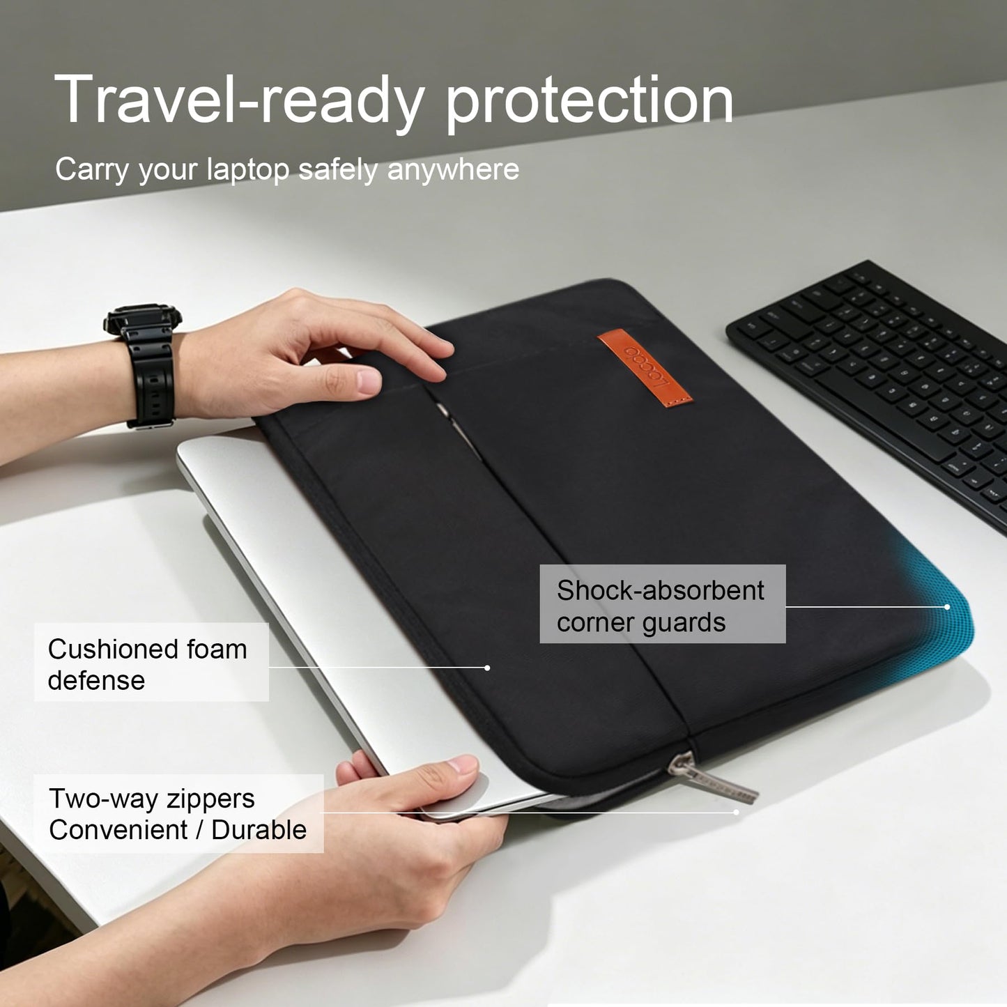 Lacdo Tablet Sleeve Case for 13 inch New iPad Air M4 M3 M2 2026-2024, 13 inch New iPad Pro M5 M4 2025-2024, 12.9 inch iPad Pro 6 5 4 3, iPad Pro Air 13 inch Sleeve, Protective Tablet Case Bag, Black