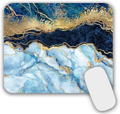 Mouse Pad, Gaming Mouse Pad, Non-Slip Rubber Base Mouse Mat with Designs for Laptop, Computer & Office, 9.5 x 7.9 x 0.12 inches (Marble 5)