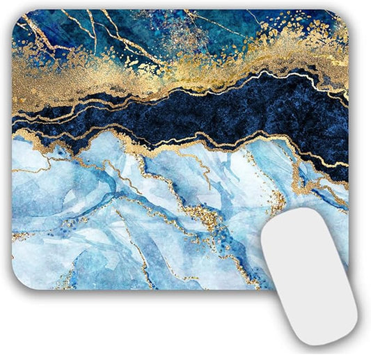 Mouse Pad, Gaming Mouse Pad, Non-Slip Rubber Base Mouse Mat with Designs for Laptop, Computer & Office, 9.5 x 7.9 x 0.12 inches (Marble 5)