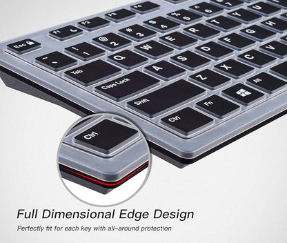 Keyboard Cover for DELL KB216 KB216b KB216t KB216d KB216p Wired & KM636 & Dell Optiplex 5250 3050 3240 5460 7450 7050 & Dell Inspiron AIO 3475/3670/3477 All-in one Desktop Keyboard -Black