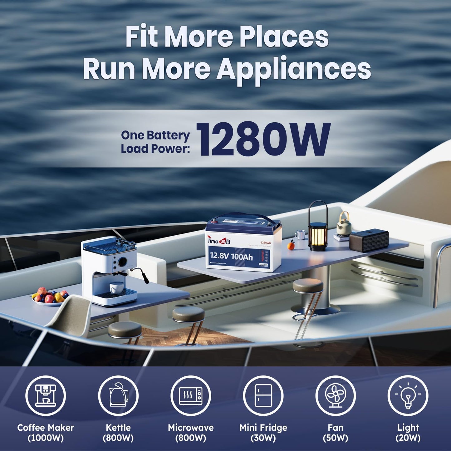 Timeusb 12V 100Ah Trolling Motors LiFePO4 Lithium Battery Group 31 with Low-Temp Protection, 15000 Deep Cycle Marine Batteries with 100A BMS Perfect for Marine,RV, Solar, Travel Trailer